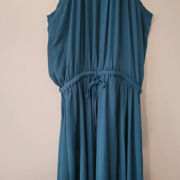 Lulu's Women's Teal Halter Maxi Fairy Whimsical Forest Bridesmaid Dress. Size M - Picture 6 of 9